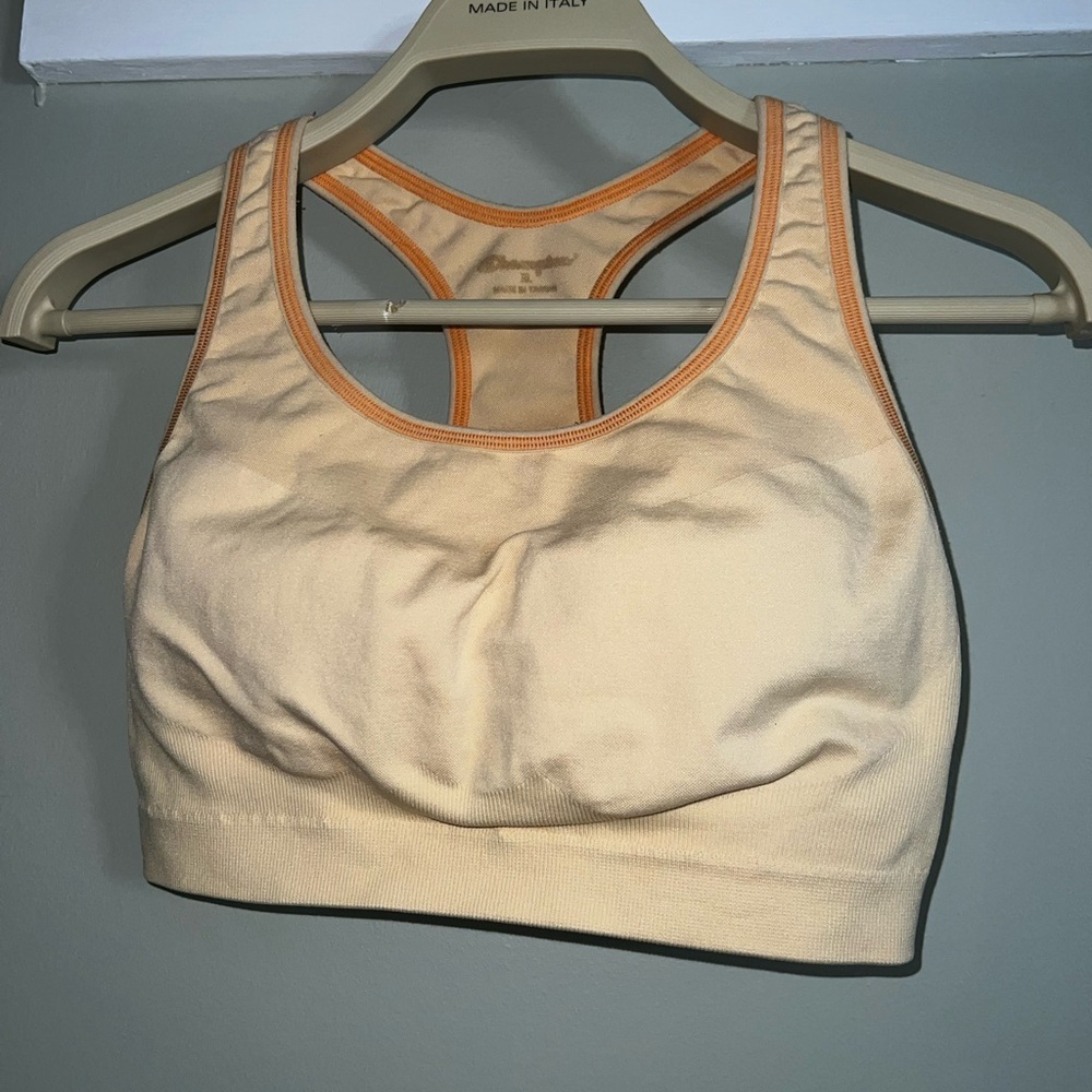 Champion XL Peach Sports Bra with Orange Trim
